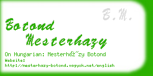 botond mesterhazy business card